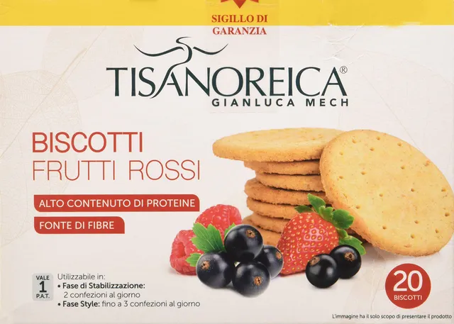 Gianluca Mech Tisanoreica Biscotti Frutti Rossi biscotti 150 g fibre
