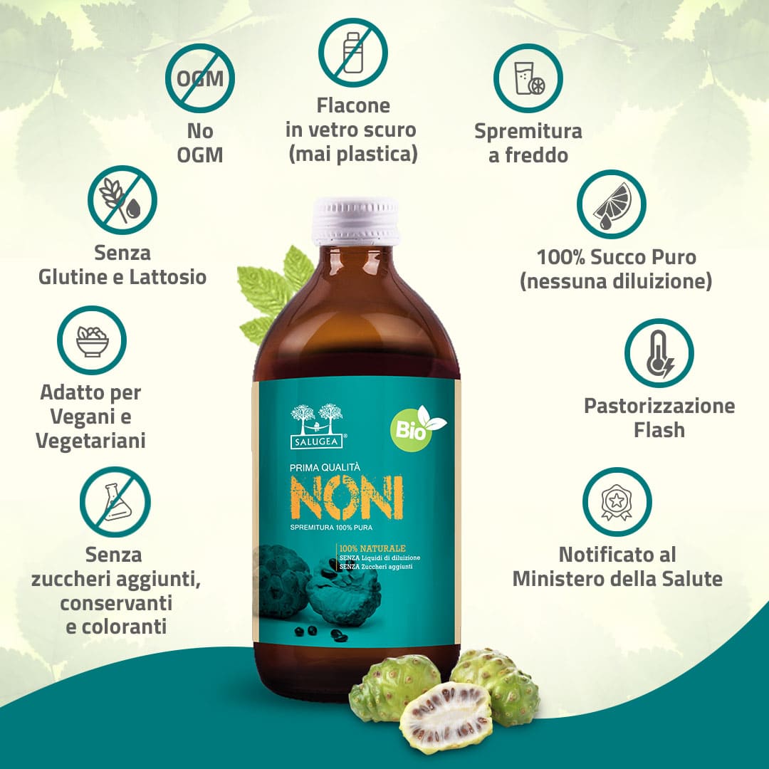 Salugea Succhi Biologici Succo di Noni Bio 1 flacone antiossidante