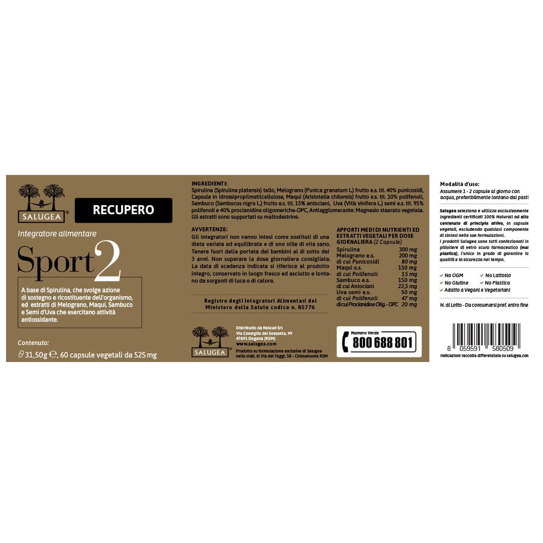 Salugea Sport Endurance+Recupero integratore sport muscoli