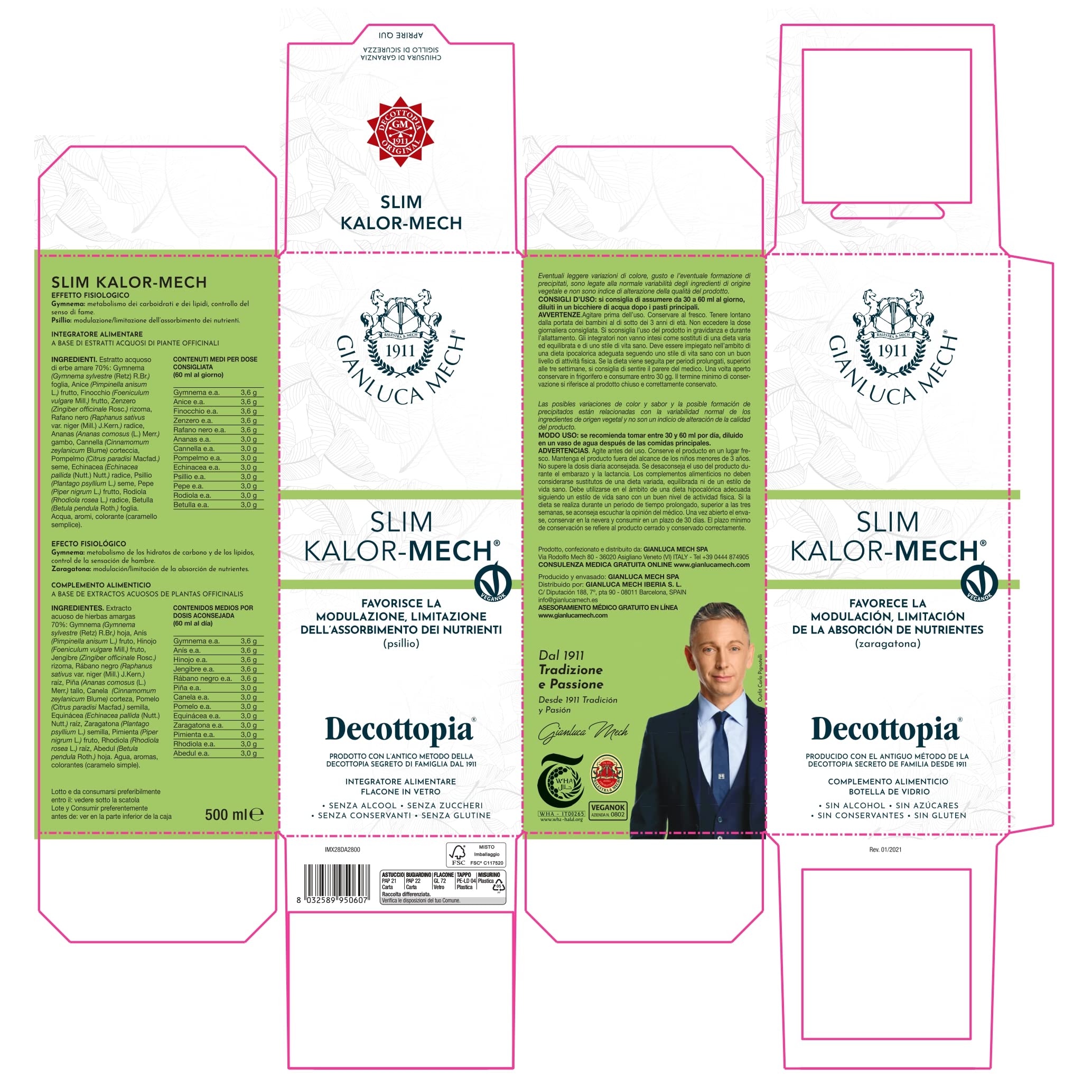 Gianluca Mech Decottopia Slim-Kalor Mech integratore 500 ml metabolismo