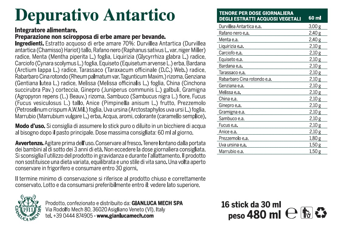 Gianluca Mech Decottopia Antartico Depurativo 16 Stick 30 ml