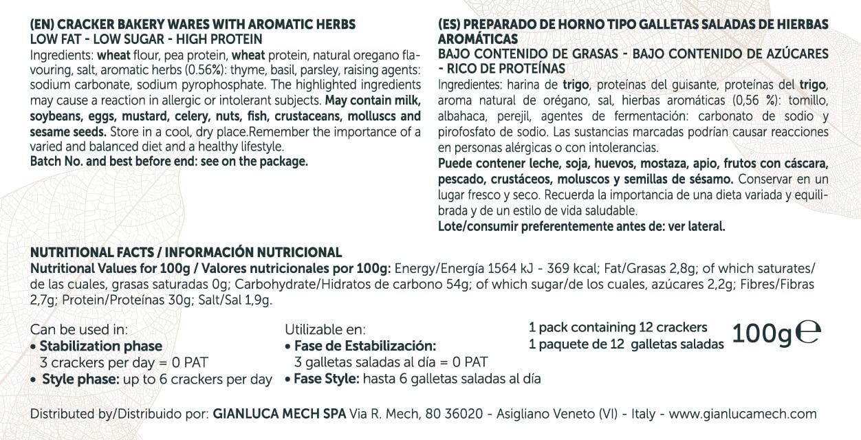 Gianluca Mech Tisanoreica Crackers Erbe Aromatiche preparato 100 g