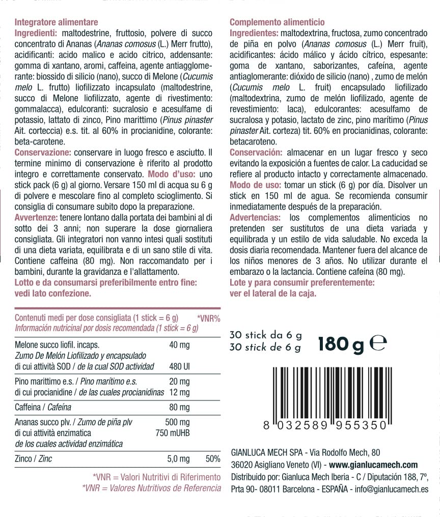Gianluca Mech Extraforte Cellulitis Stick 30 Stick Ananas