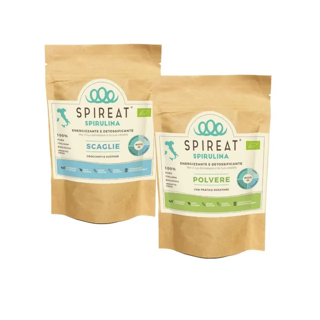 Spireat Percorsi Spirulina kit rinforzante scaglie polvere snack