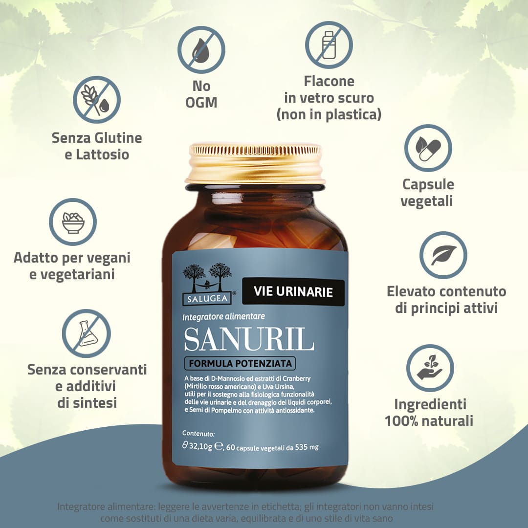 Salugea Sanuril Formula Potenziata integratore vie urinarie 1 conf
