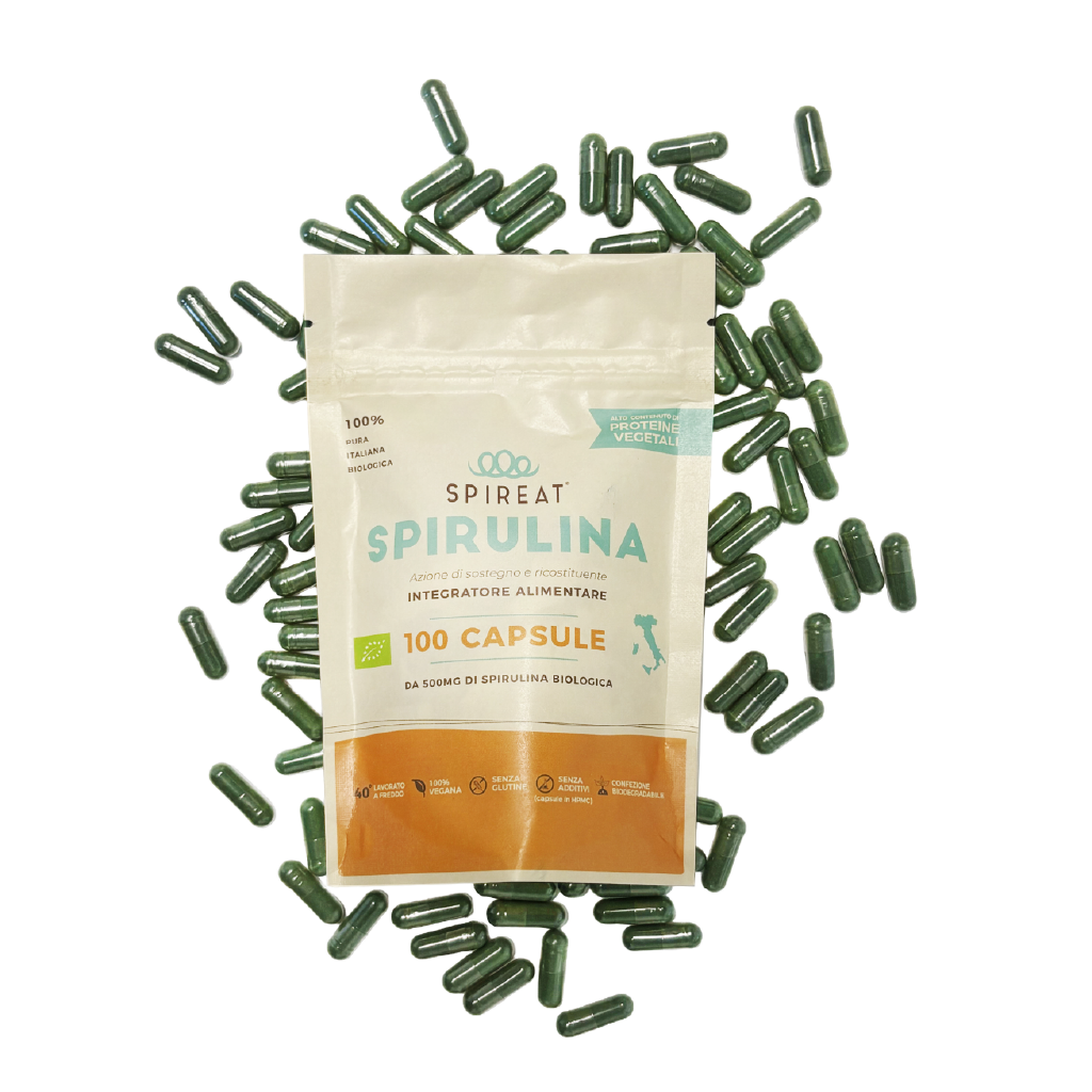 Spireat Spirulina Italiana Biologica Pura Capsule 100x500mg