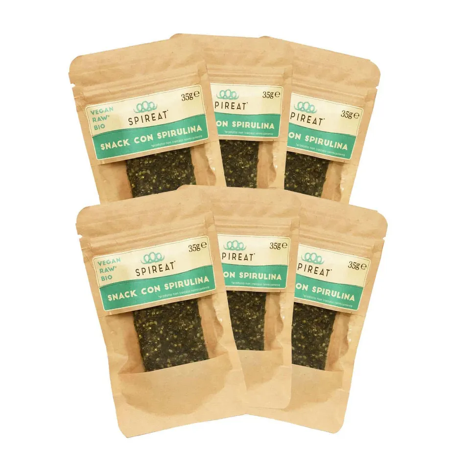 Spireat Snack alla Spirulina limone 6 barrette 35 g energia
