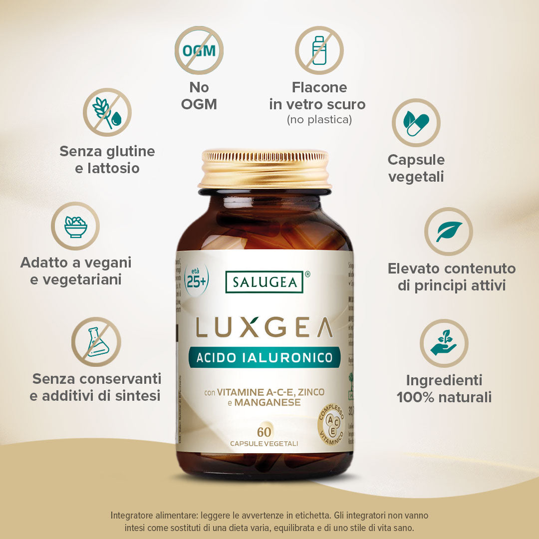 Salugea LuxGea Acido Ialuronico integratore 1 confezione idratante