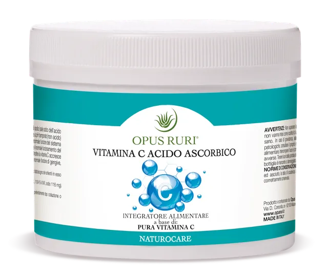 Opus Ruri Vitamina C Polvere 500 g acido ascorbico difese