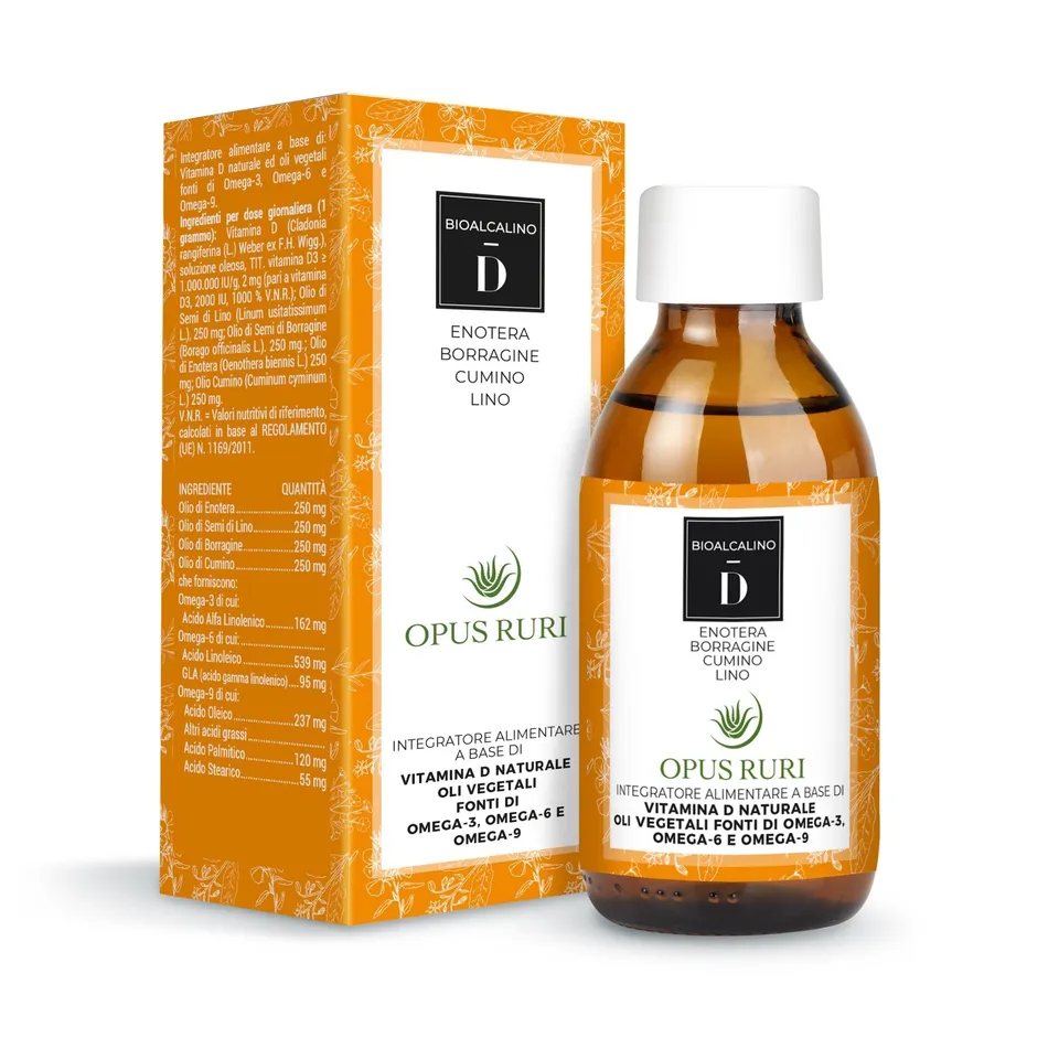 Moltitudo Opus Ruri Bioalcalino D olio D3 vegana 150 ml omega