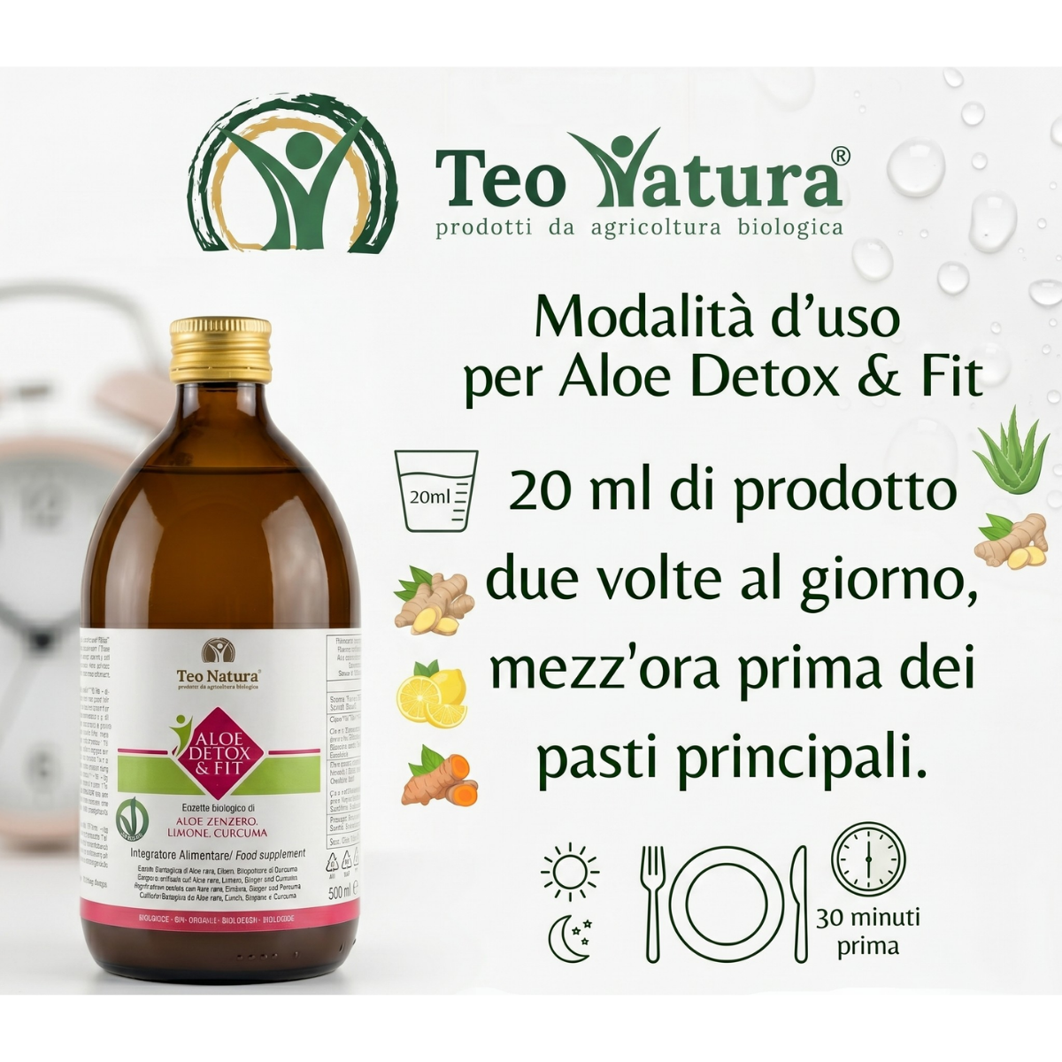 Teo Natura Aloe Arborescens Detox SucCO Aloe Zenzero 30 Giorni