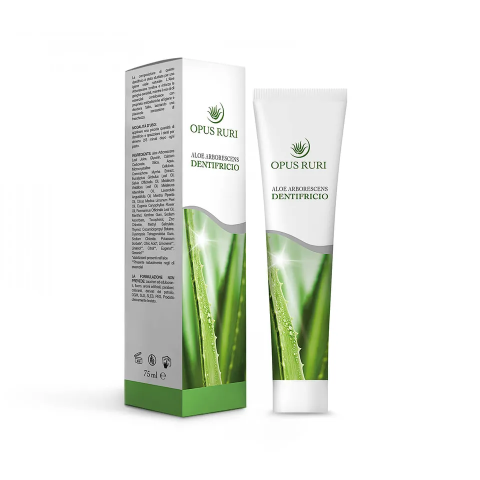 Moltitudo Opus Ruri Aloe Arborescens dentifricio 75 ml senza fluoro