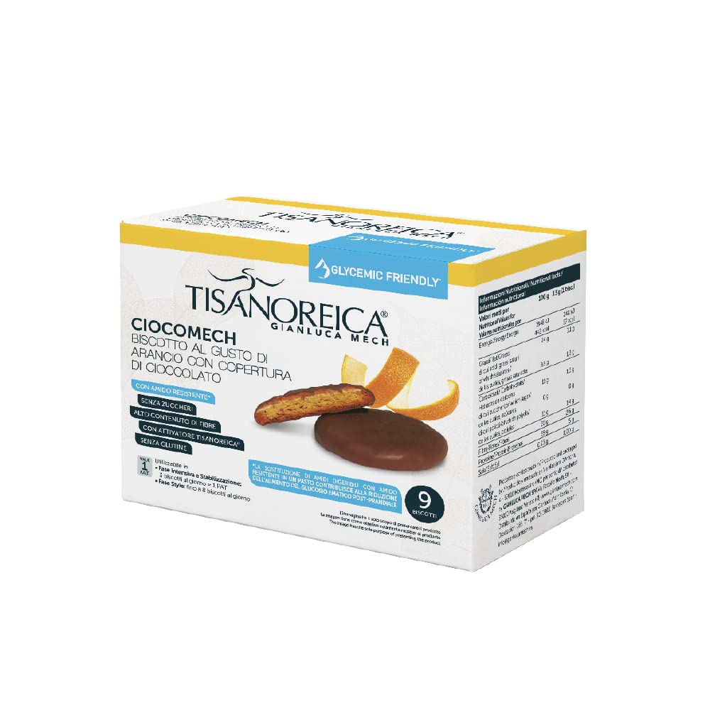 Gianluca Mech Tisanoreica Ciocomech Biscotti Arancia 117g senza glutine