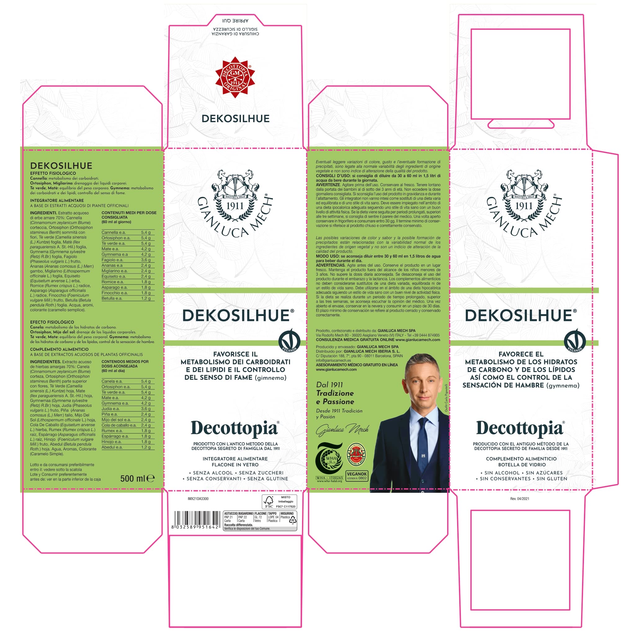Gianluca Mech Decottopia Dekosilhue integratore cannella 500 ml