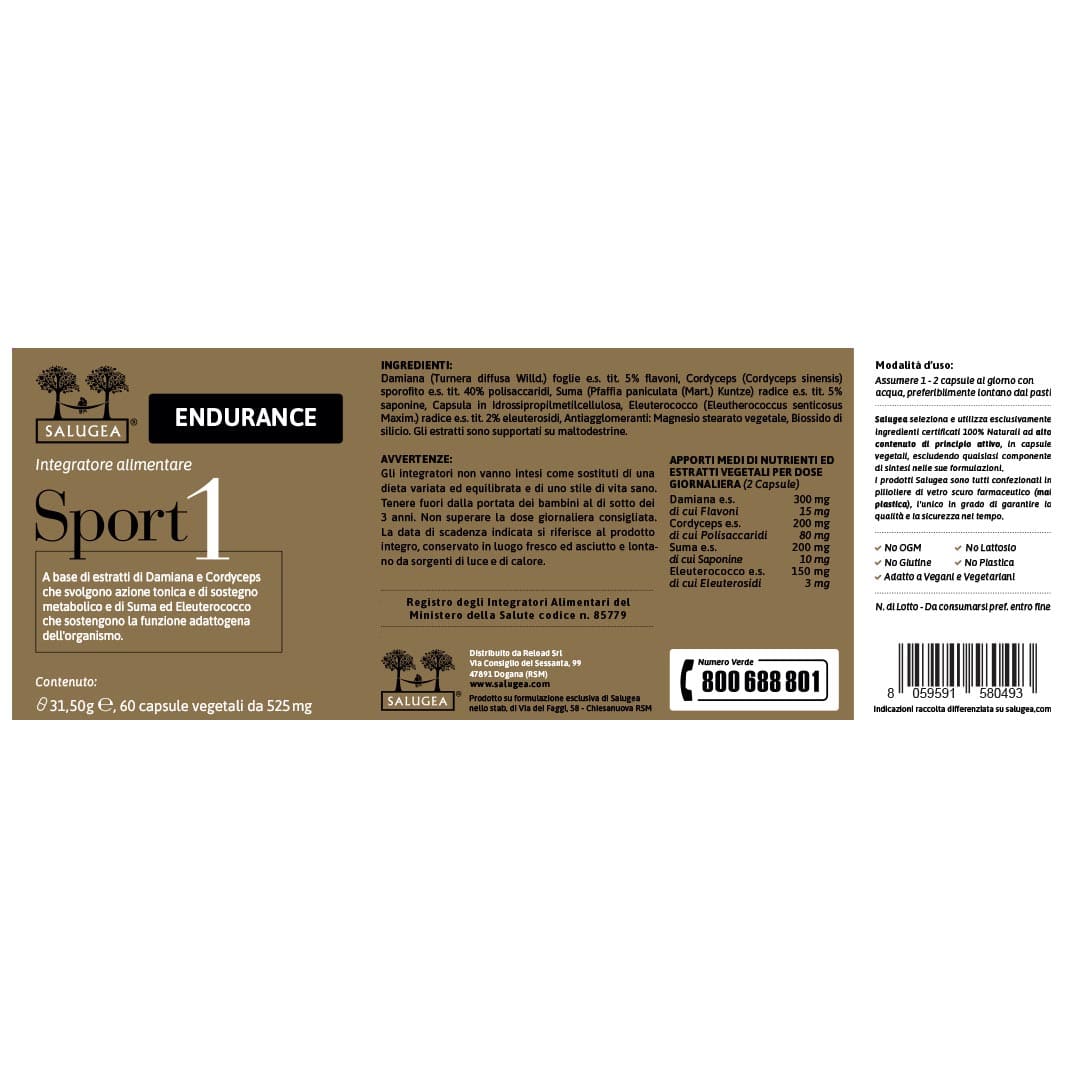 Salugea Sport Endurance+Recupero integratore sport muscoli