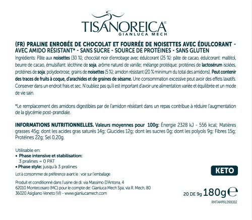 Gianluca Mech Tisanoreica praline nocciola 20 x 9 g dieta