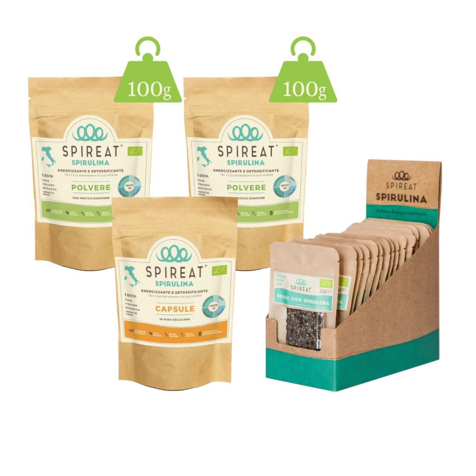 Spireat Beauty Program integratore spirulina bellezza snack