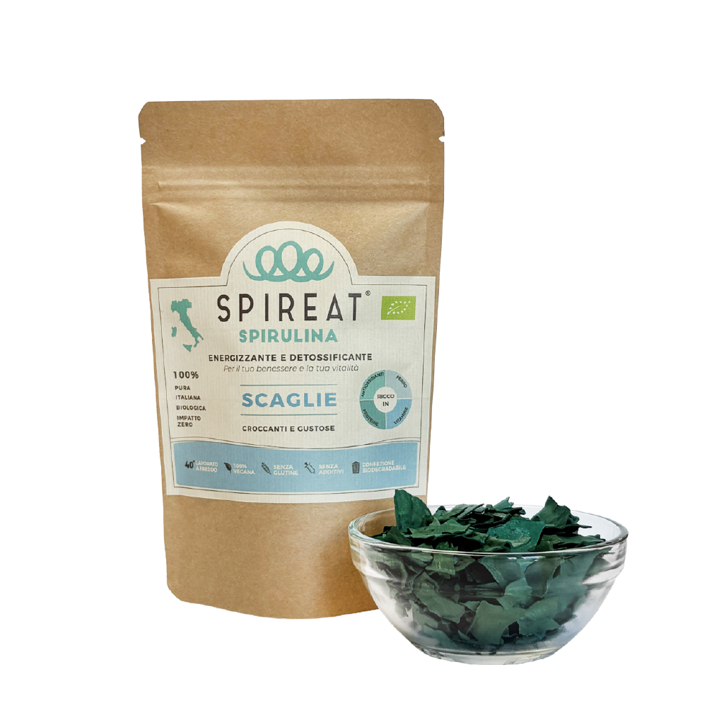 Spireat Spirulina Italiana Biologica Scaglie 100g pura raw