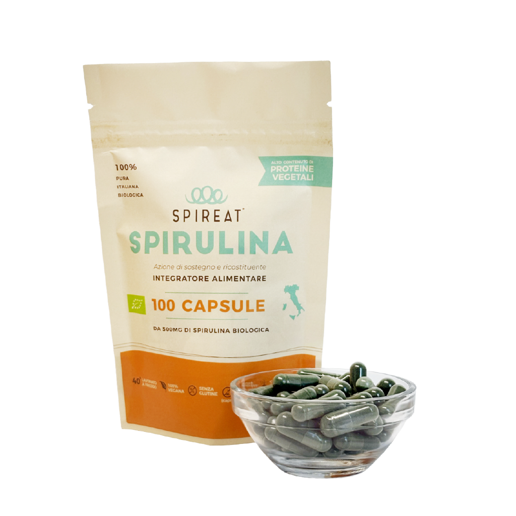 Spireat Spirulina Italiana Biologica Pura Capsule 100x500mg