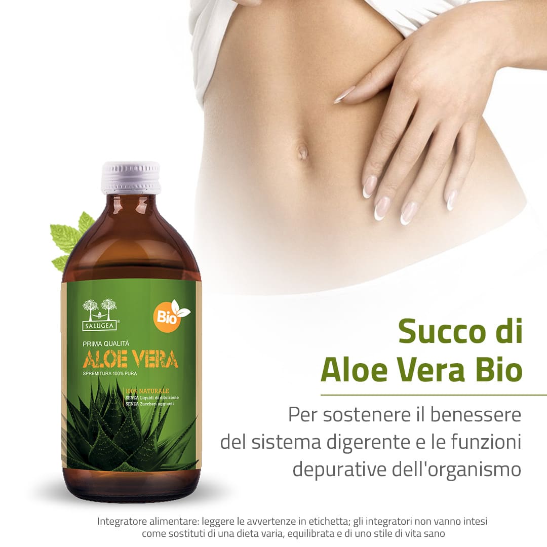 Salugea Succhi Biologici Succo di Aloe Vera Bio 1 flacone depurativo
