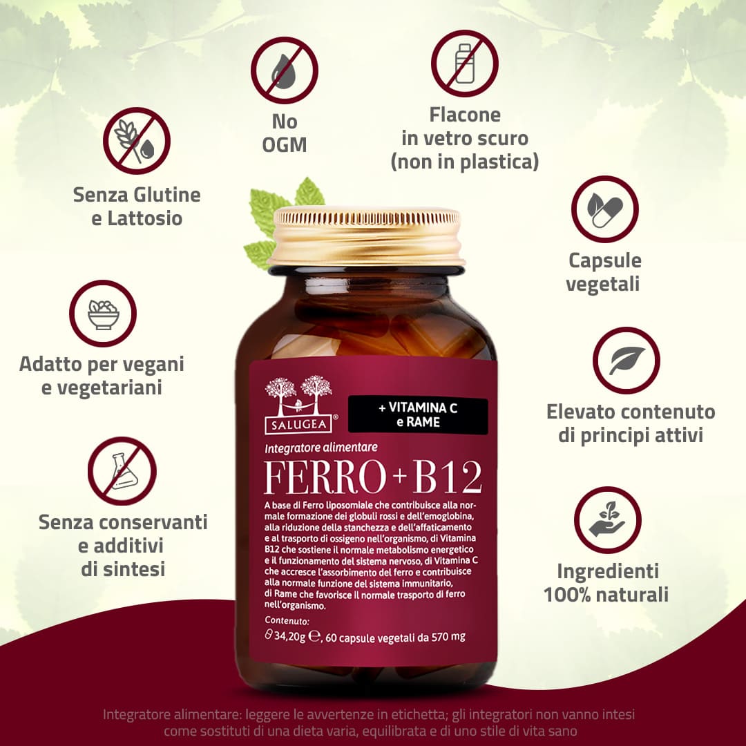 Salugea Ferro + B12 integratore ferro 1 confezione liposomiale