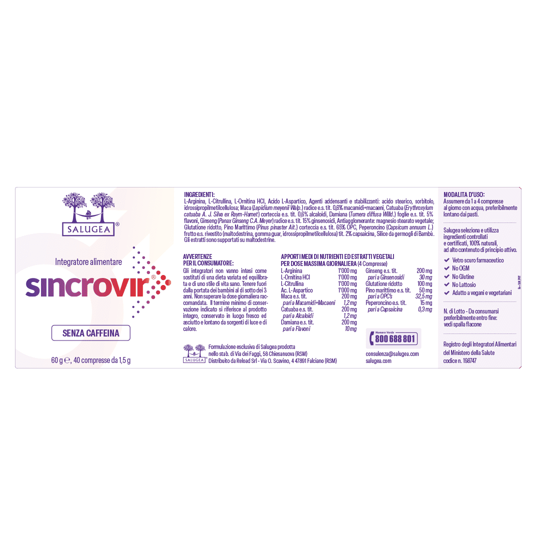 Salugea Sincrovir Integratore Vigore Maschile 1 Confezione
