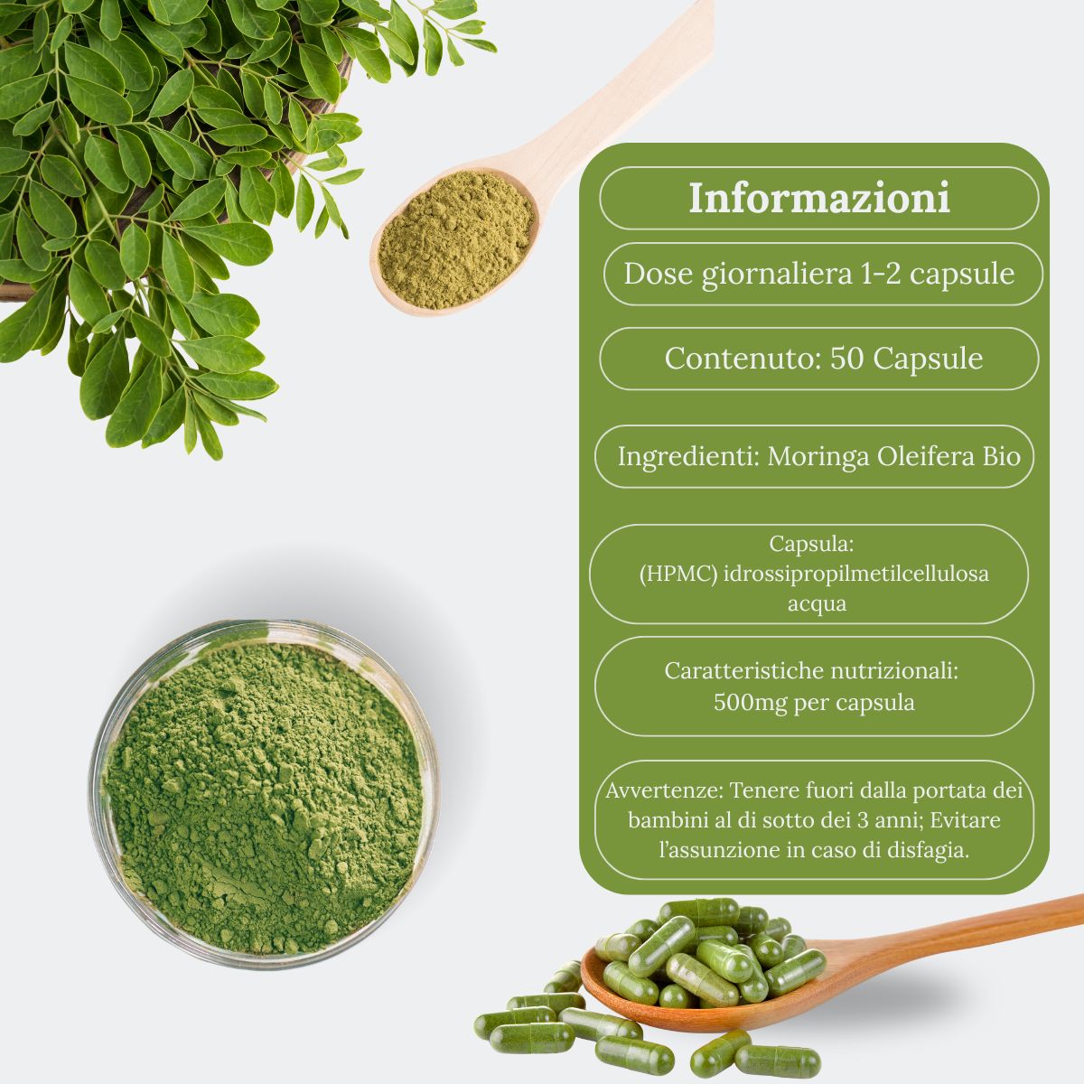 Teo Natura Moringa Oleifera Bio capsule 50 capsule con ferro