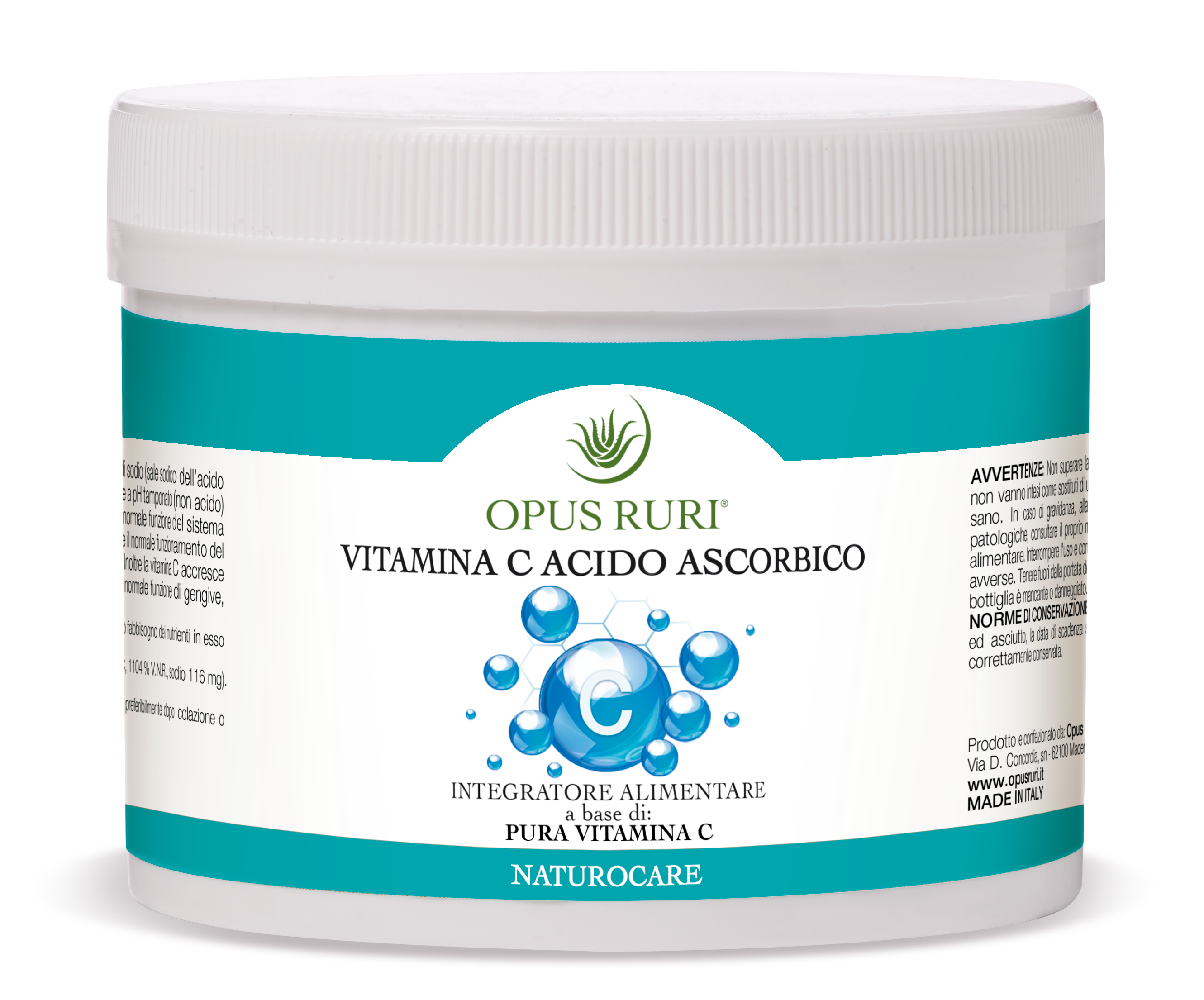 Opus Ruri Vitamina C Polvere 500 g acido ascorbico difese