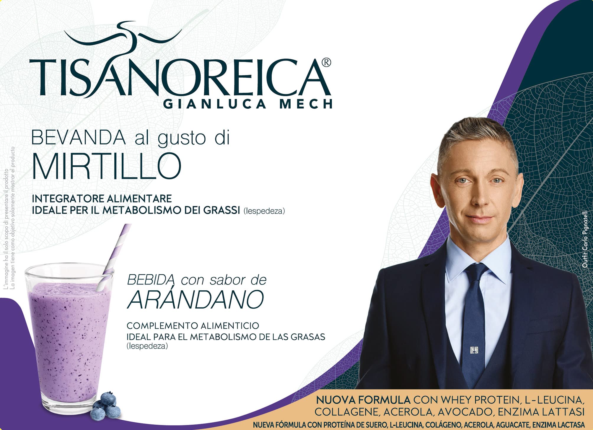 Gianluca Mech Tisanoreica Bevanda Proteica Mirtillo 4x28g senza glutine