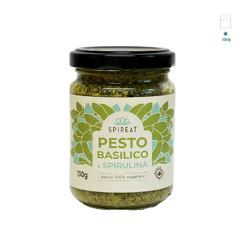 Spireat Pesto vegano con Spirulina basilico senza lattosio vasetto