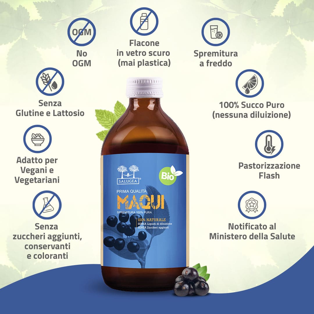 Salugea Succo di Maqui Bio succo 1 flacone antiossidante