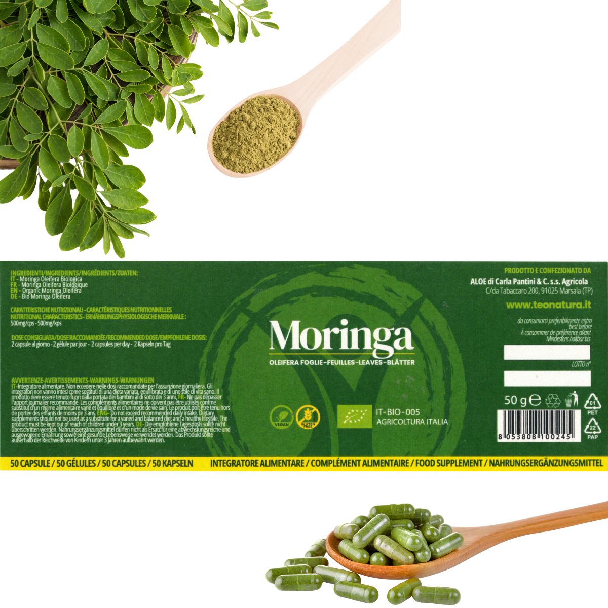 Teo Natura Moringa Oleifera Bio capsule 50 capsule con ferro