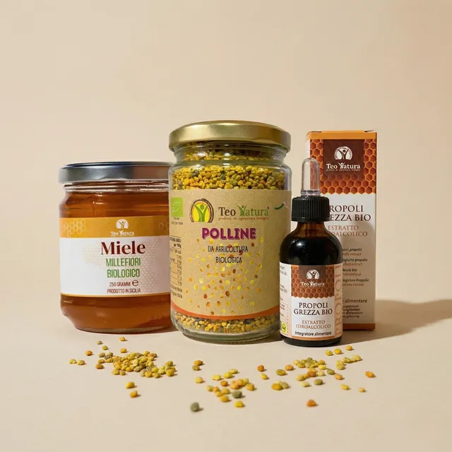 Teo Natura Miele Biologico Set Miele Polline Propoli Bio