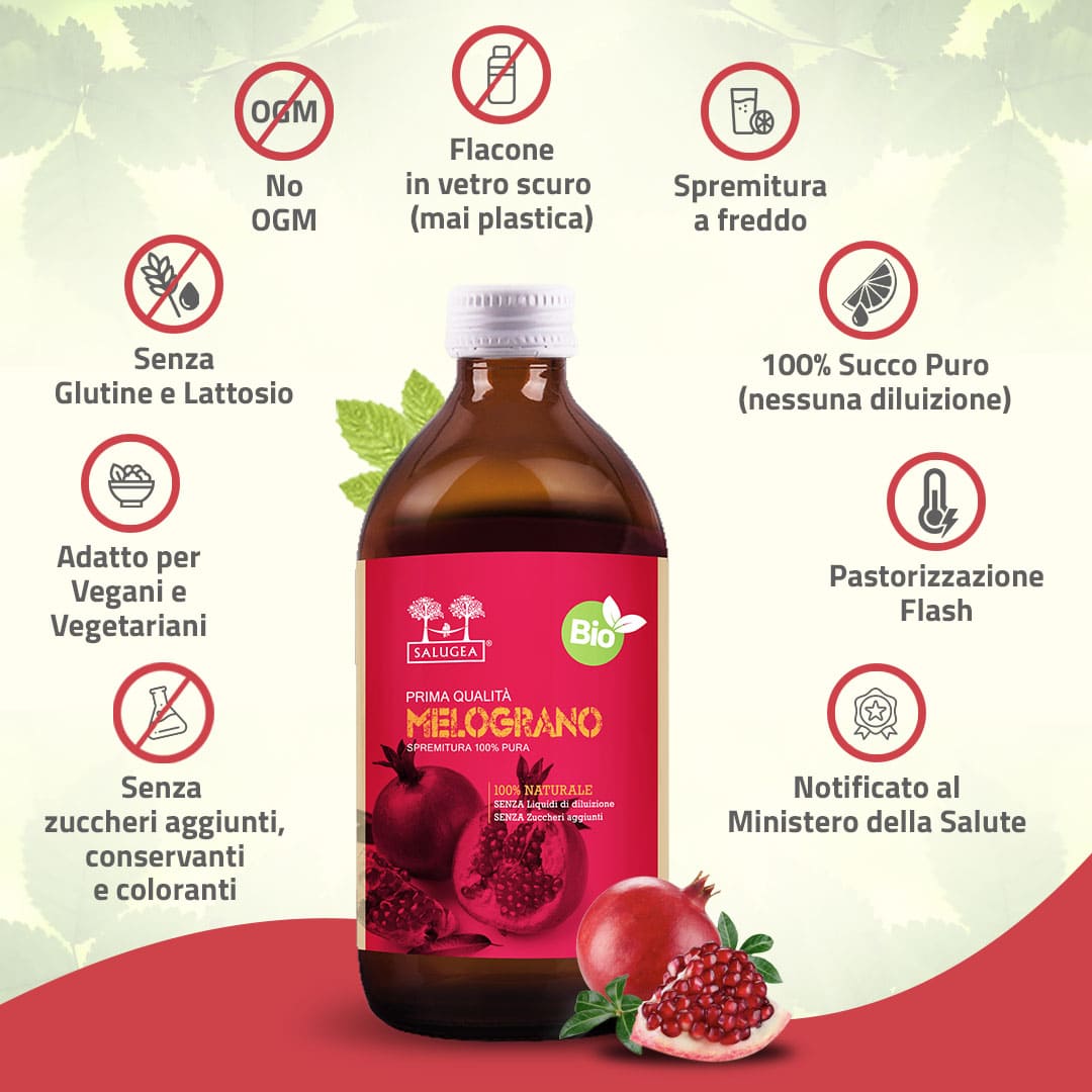 Salugea Succo di Melograno Bio succo 1 flacone antiossidante