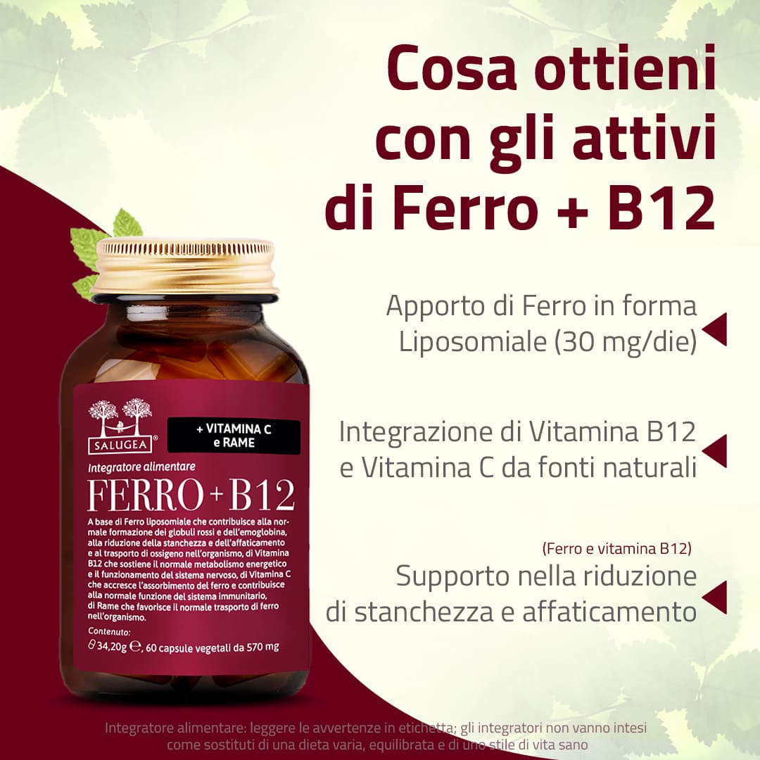 Salugea Ferro + B12 integratore ferro 1 confezione liposomiale