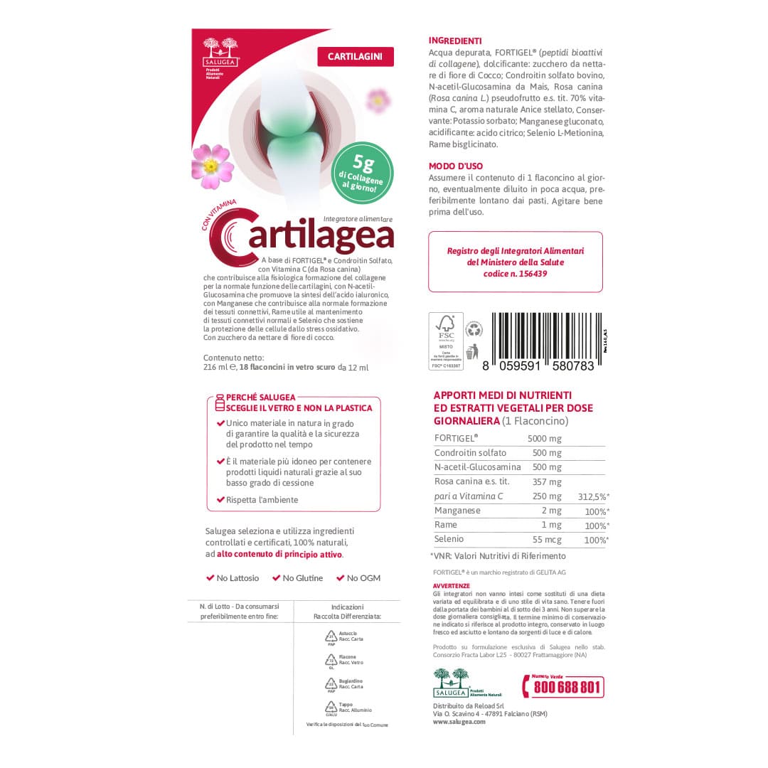 Salugea Cartilagea integratore liquido 1 confezione cartilagini