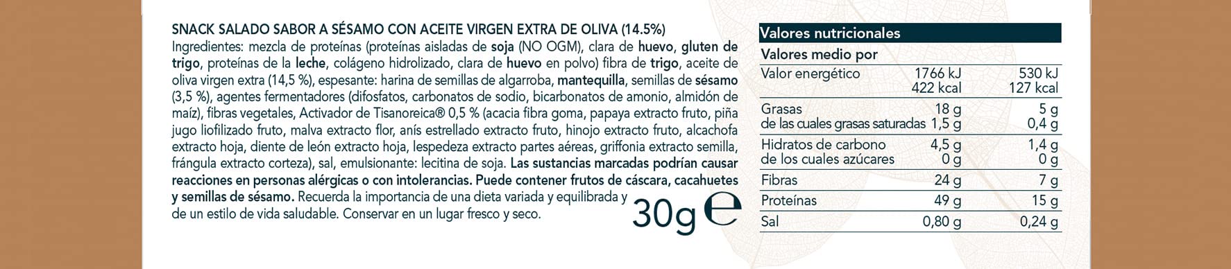 Gianluca Mech Tisanoreica Snack Sesamo Proteico 1 PAT