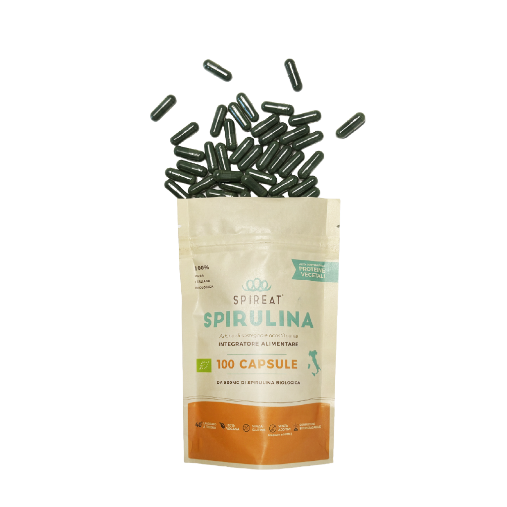 Spireat Spirulina Italiana Biologica capsule 100 capsule 500 mg pure