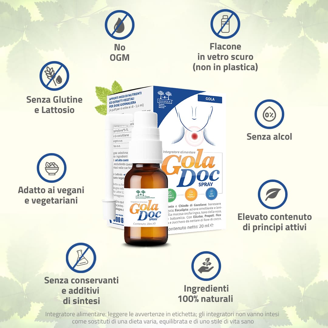 Salugea Goladoc spray gola propoli senza alcol 1 confezione