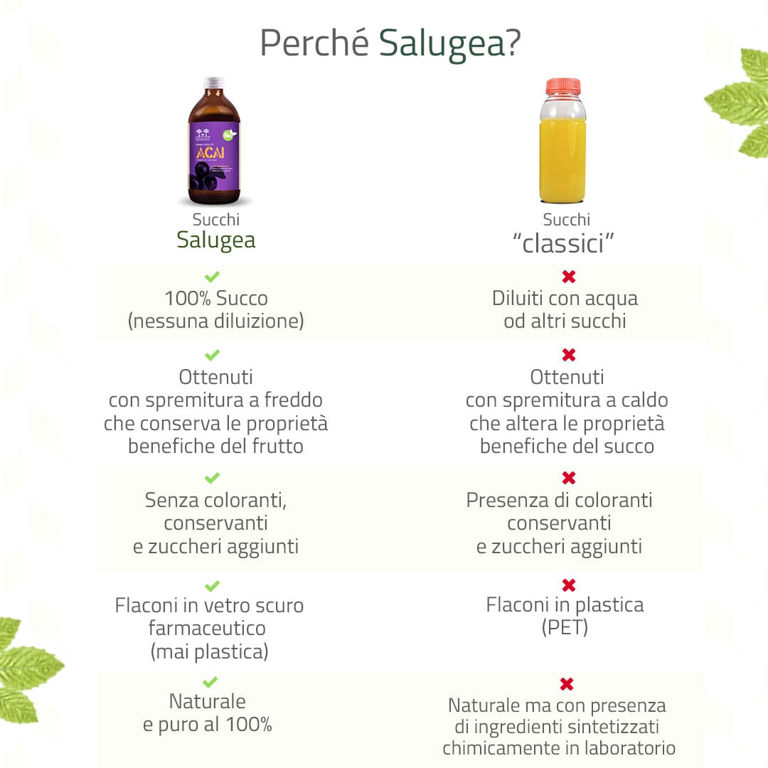Salugea Succo di Acai Bio Succo 1 flacone antiossidanti