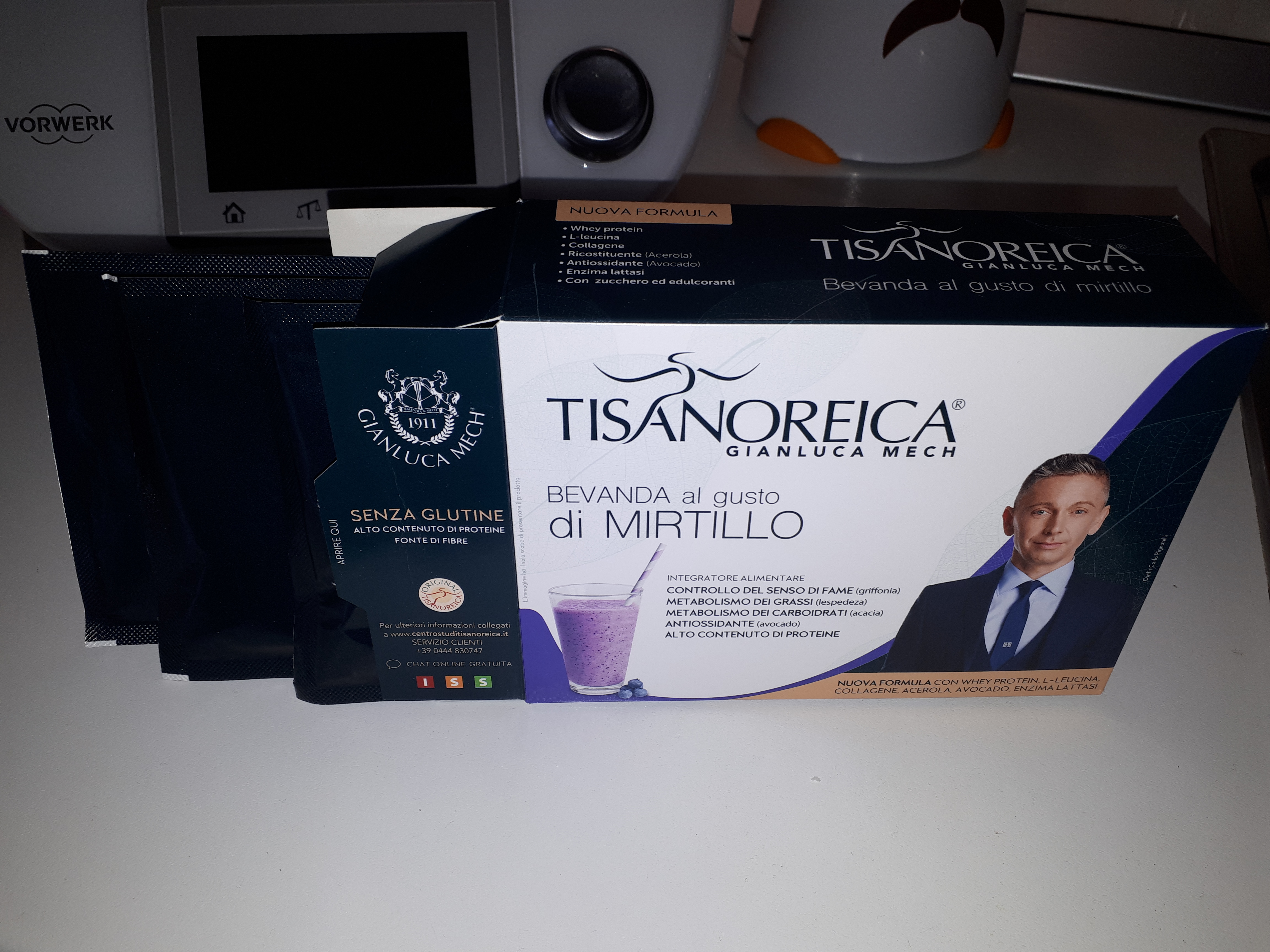 Gianluca Mech Tisanoreica Bevanda Proteica Mirtillo 4x28g senza glutine