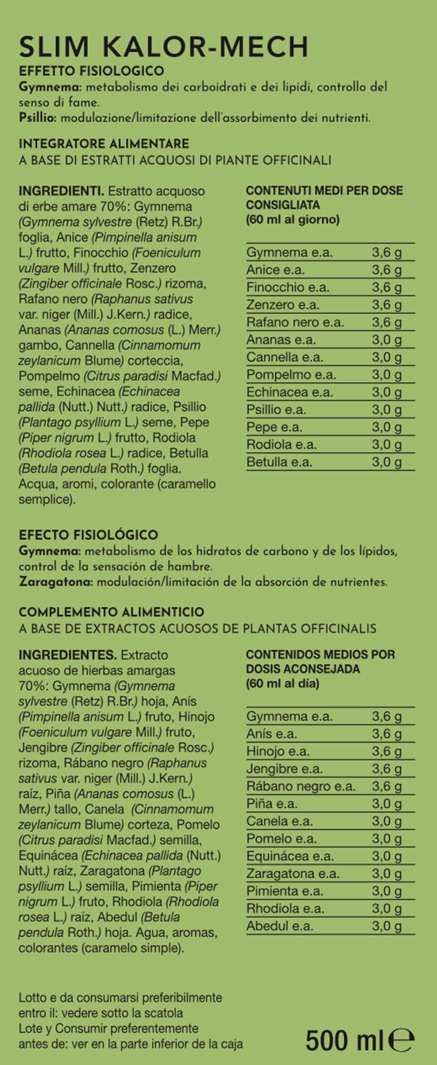 Gianluca Mech Decottopia Slim-Kalor Mech integratore 500 ml metabolismo