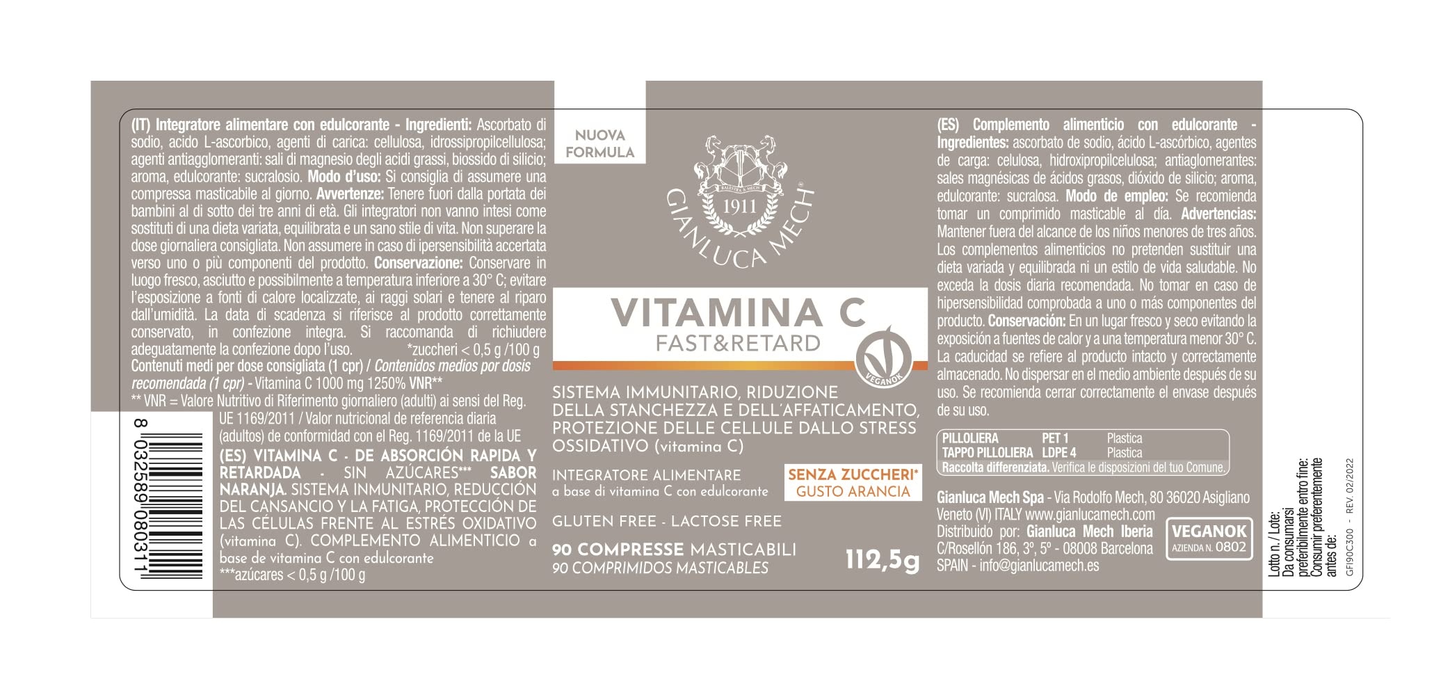 Gianluca Mech Decottopia Vitamina C Fast Retard 90 Compresse
