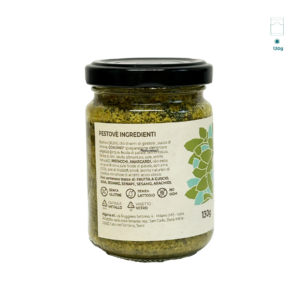 Spireat Pesto Vegano con spirulina basilico fresco vasetto