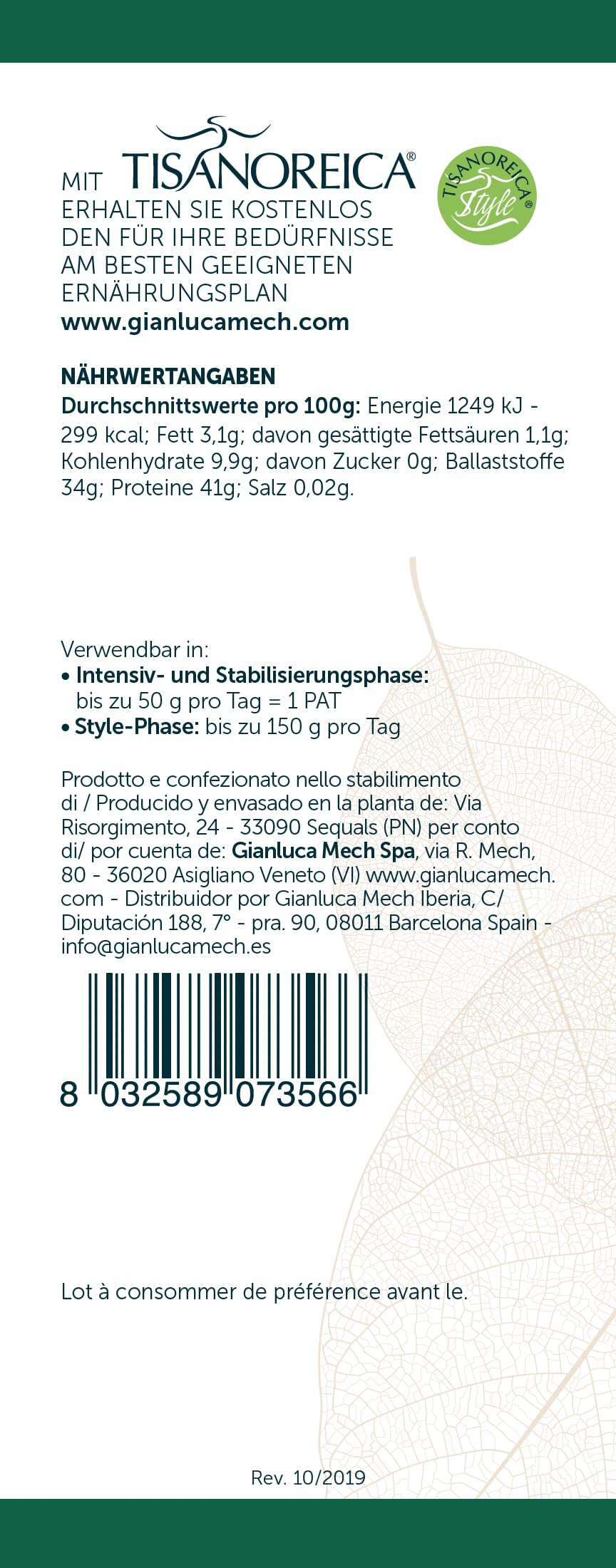 Gianluca Mech Tisanoreica Rigatoni Pasta 250g proteica keto