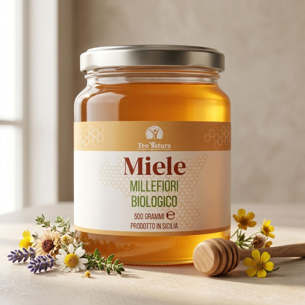 Teo Natura Miele Biologico Millefiori Siciliano 50g Bio