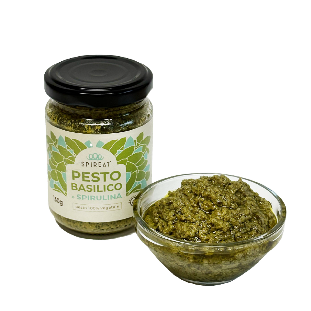 Spireat Pesto Vegano con spirulina basilico fresco vasetto