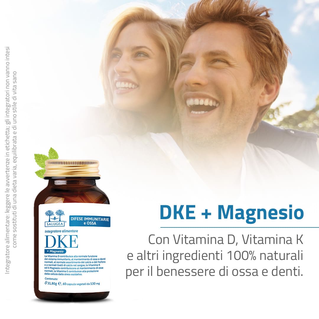 Salugea Difese immunitarie DKE + Magnesio integratore 1 confezione ossa