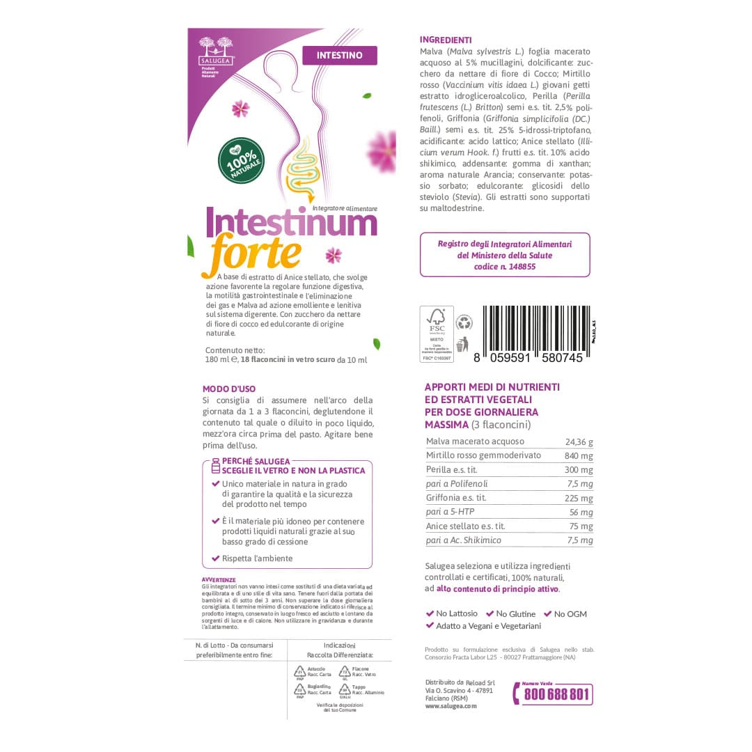 Salugea Intestinum Forte Integratore Intestino 1 confezione motilità