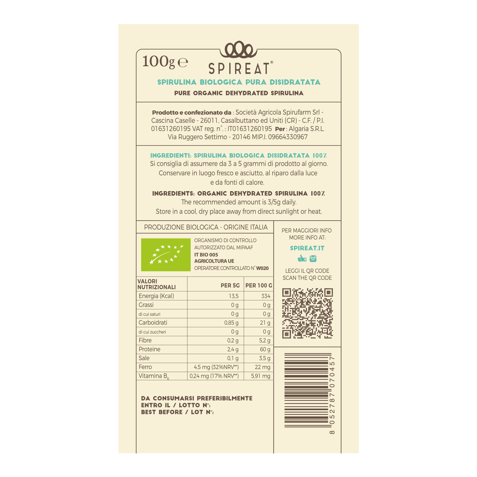 Spireat Percorsi Spirulina unghie e pelle integratore collagene